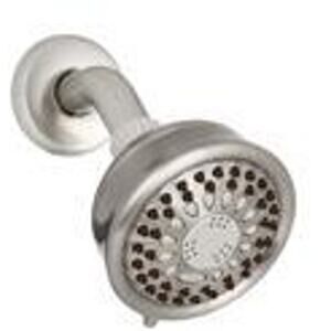 Waterpik 5-Spray 3.8 in. Wall Mount Low Flow Fixed Shower Head, Brushed Nickel